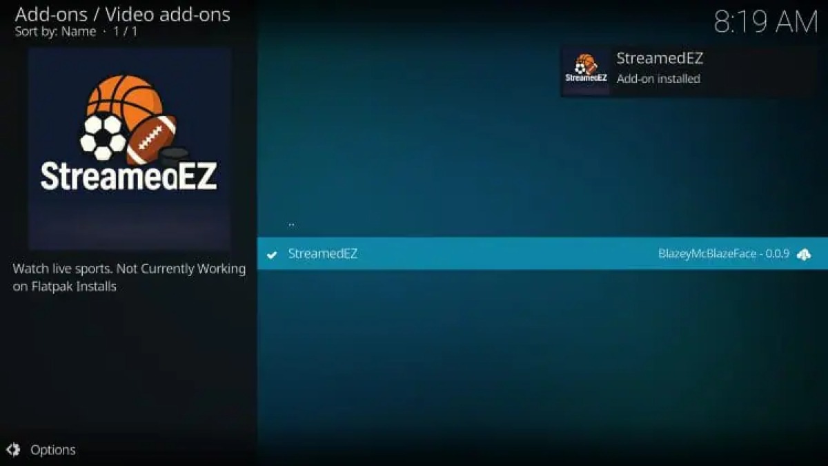 StreamedEZ Kodi: guida all'installazione dell'addon sportivo - 