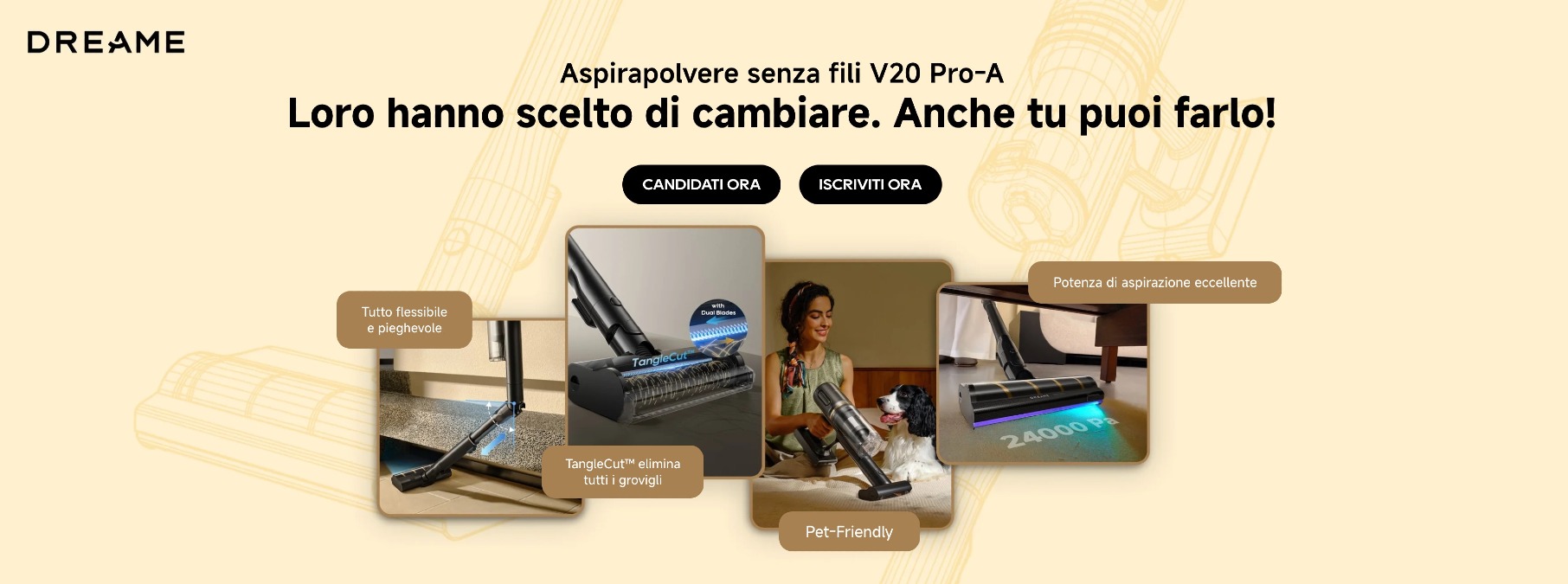 Dreame cerca tester: ricevi l'aspirapolvere V20 Pro-A gratis - 
