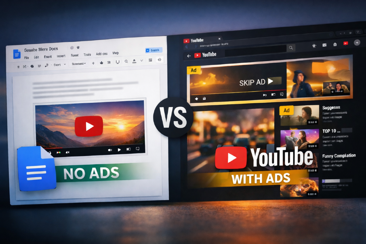 Guarda YouTube senza pubblicità: il trucco con Google Docs - 