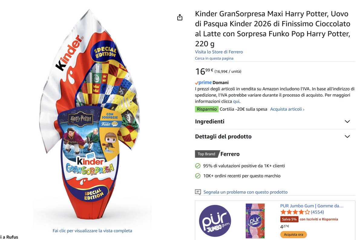 Uovo Kinder Harry Potter con Funko Pop disponibile su Amazon - 