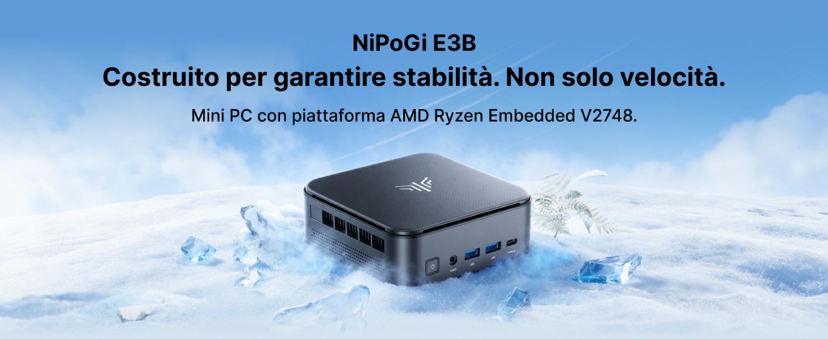 NiPoGi E3B con Ryzen V2748: mini PC potente a 399€ - 