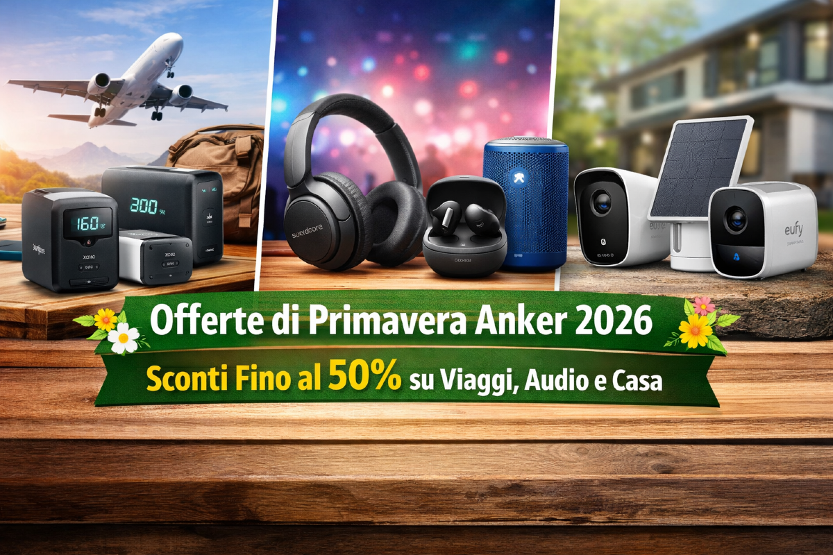 Offerte di Primavera Anker 2026: Sconti Fino al 50% su Viaggi, Audio e Casa - 