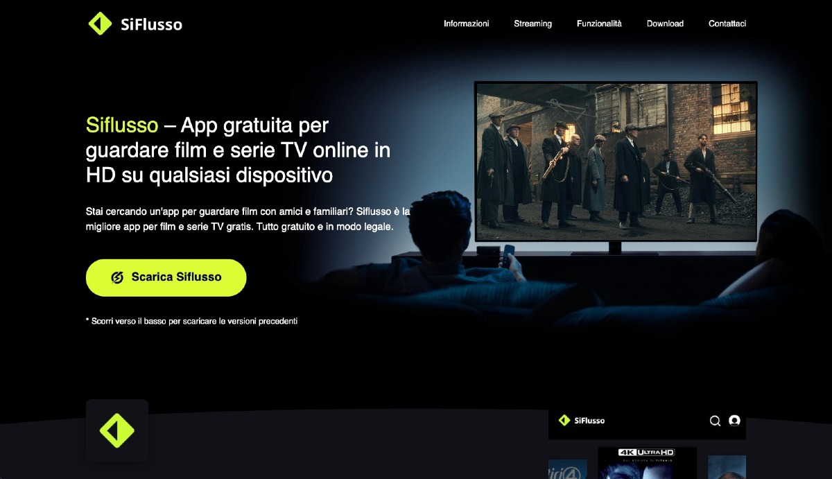 Prova subito l'app Siflusso per il tuo smartphone Android: Film e Serie TV GRATIS - 