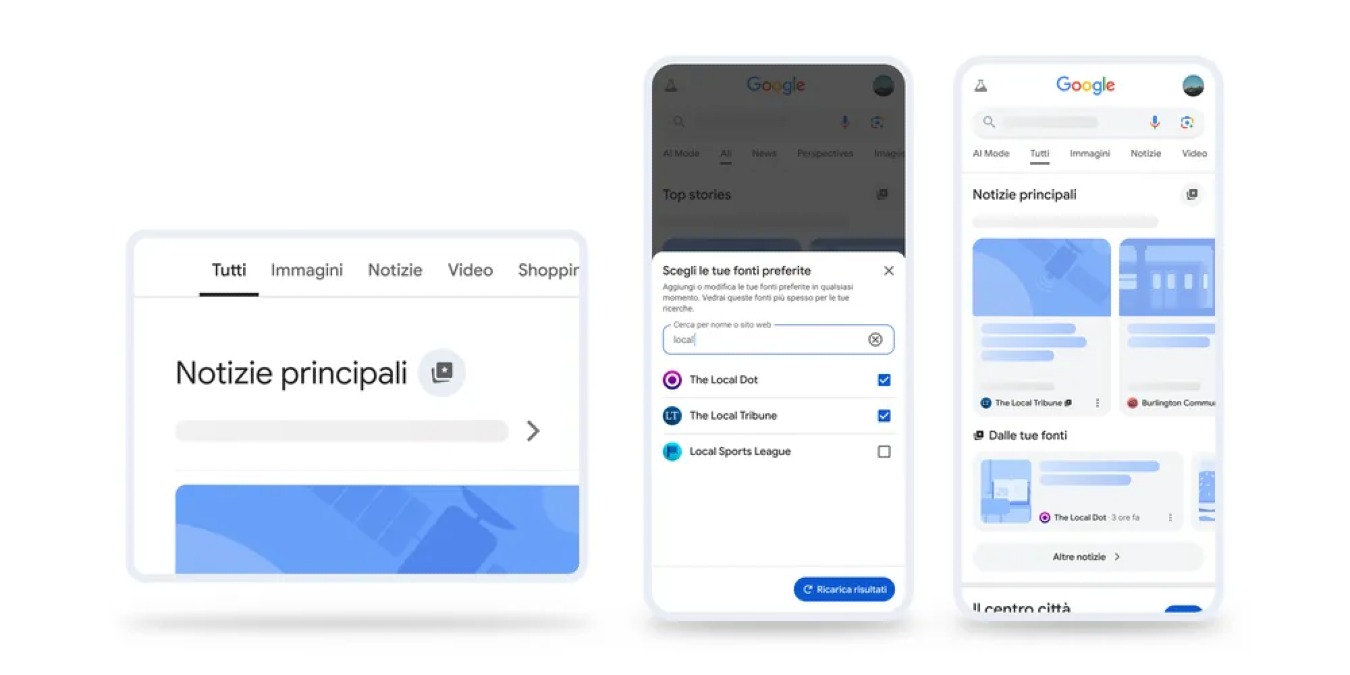 Google Fonti Preferite Italia: come personalizzare le news - 