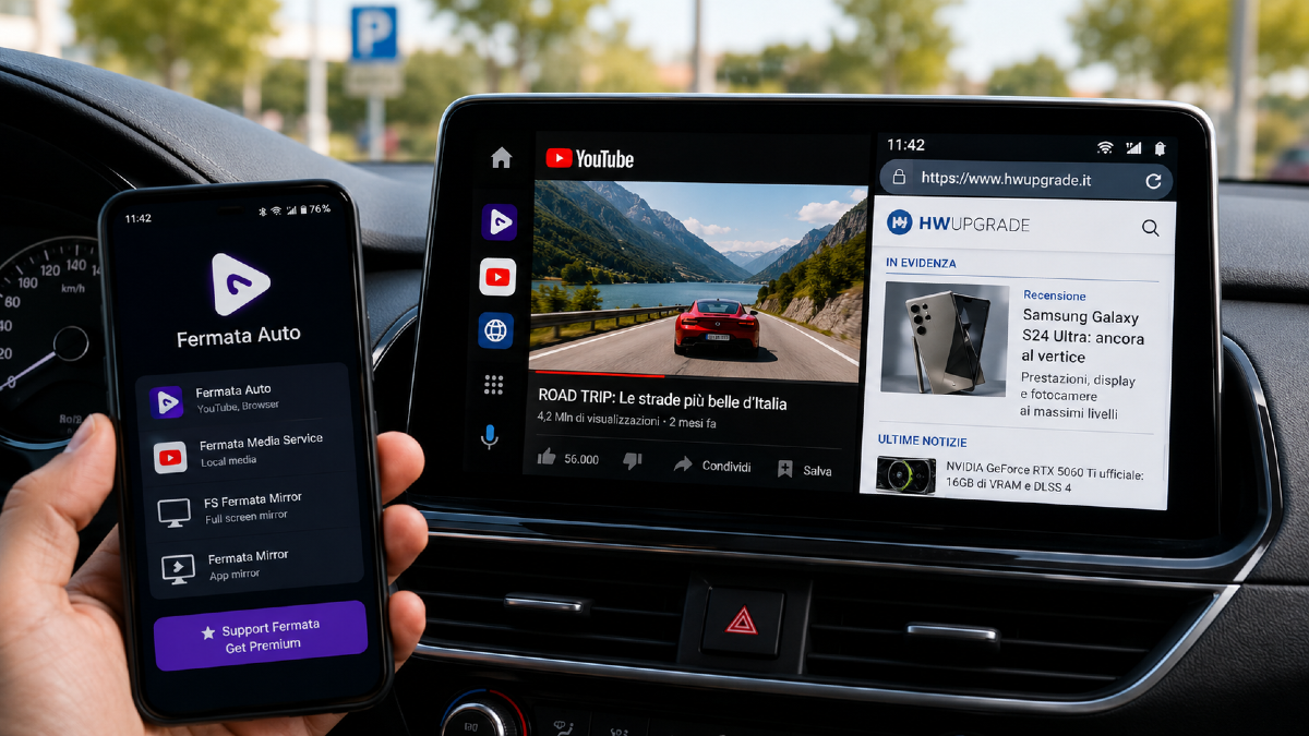 Fermata Auto: YouTube e browser su Android Auto - GUIDA - 