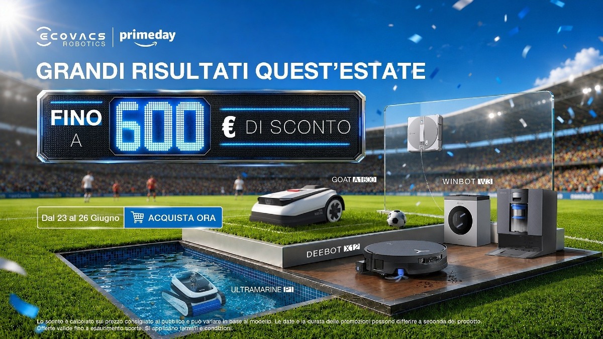 Offerte ECOVACS Prime Day 2026: sconti fino a 450€ sui migliori robot - 