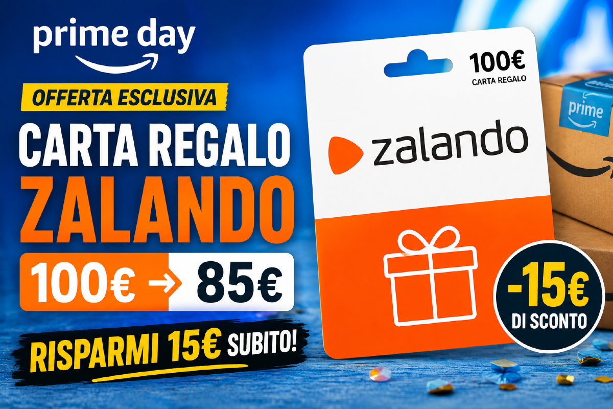 Carta Regalo Zalando da 100€ a 85€: offerta Amazon Prime Day - 