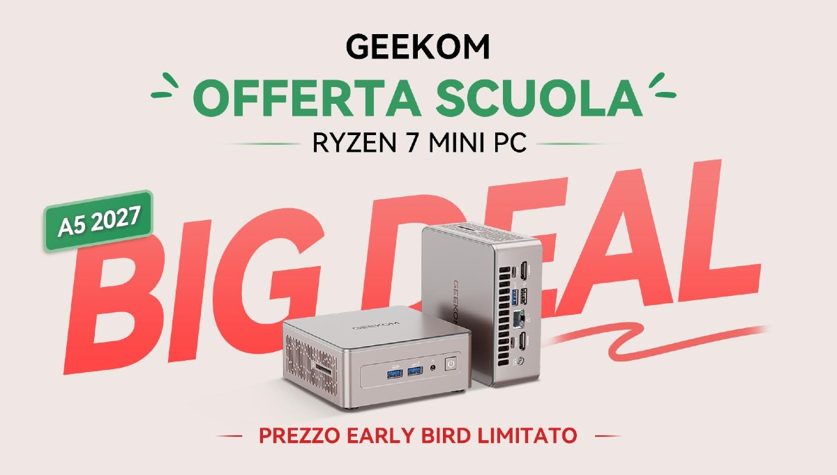 GEEKOM A5 2027: Mini PC Ryzen 7 in offerta sotto i 450€ - 