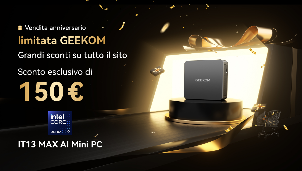 Mini PC GEEKOM IT13 MAX Ultra 9: sconto 150€ per l'Anniversario - 