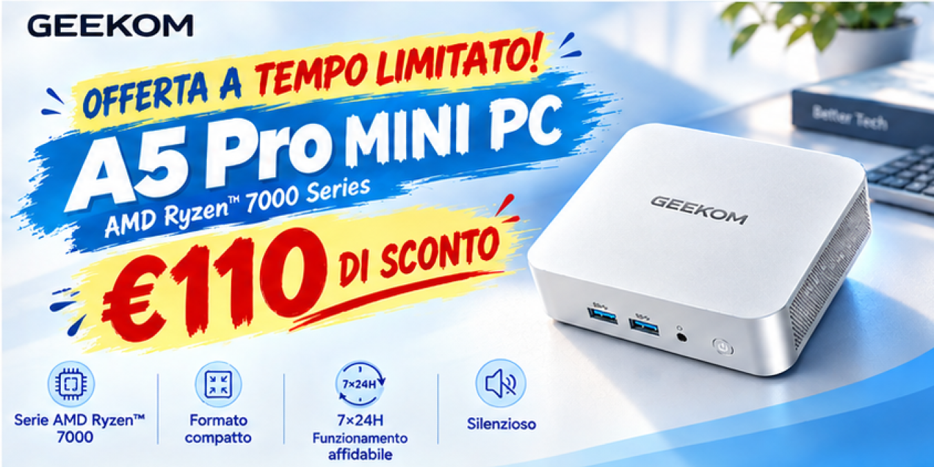 GEEKOM A5 Pro Mini PC | AMD Ryzen 7000 Serie a 439€ - 
