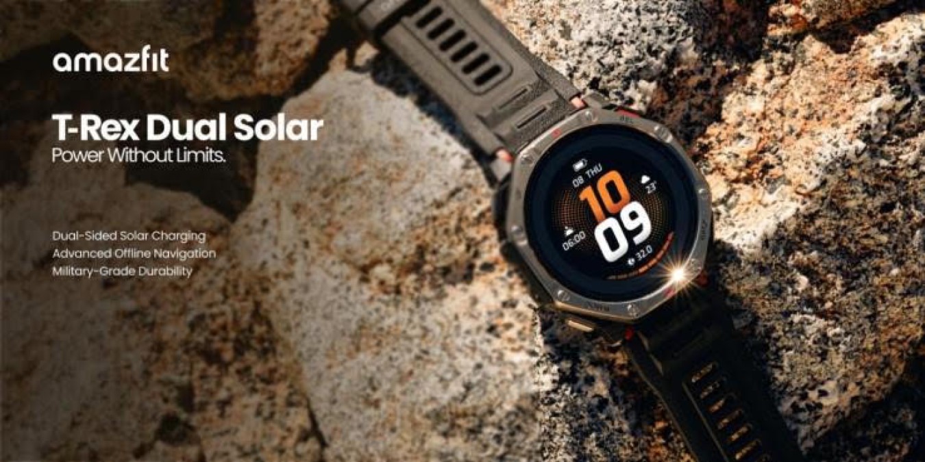 Amazfit T-Rex Dual Solar: smartwatch AMOLED a ricarica solare - 