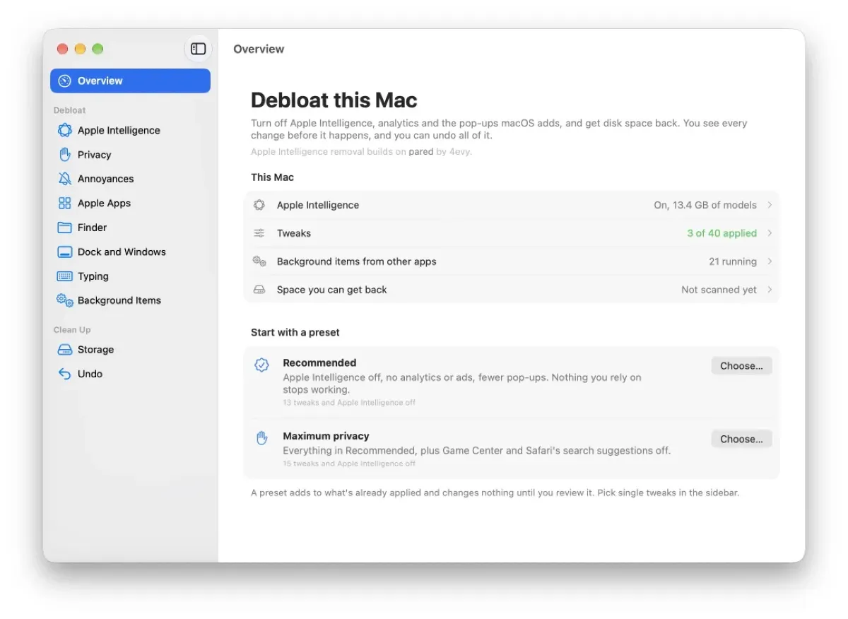 Come rimuovere Apple Intelligence dal Mac e liberare 12 GB - 